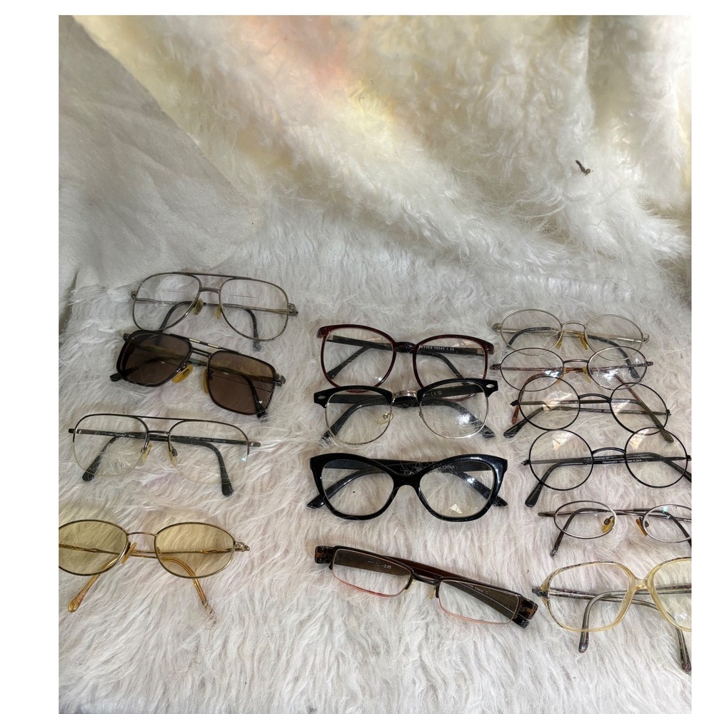 Mixed Vintage Retro Eyewear Lot 13 Pairs Modern Aviator Cat Eye Round Frames